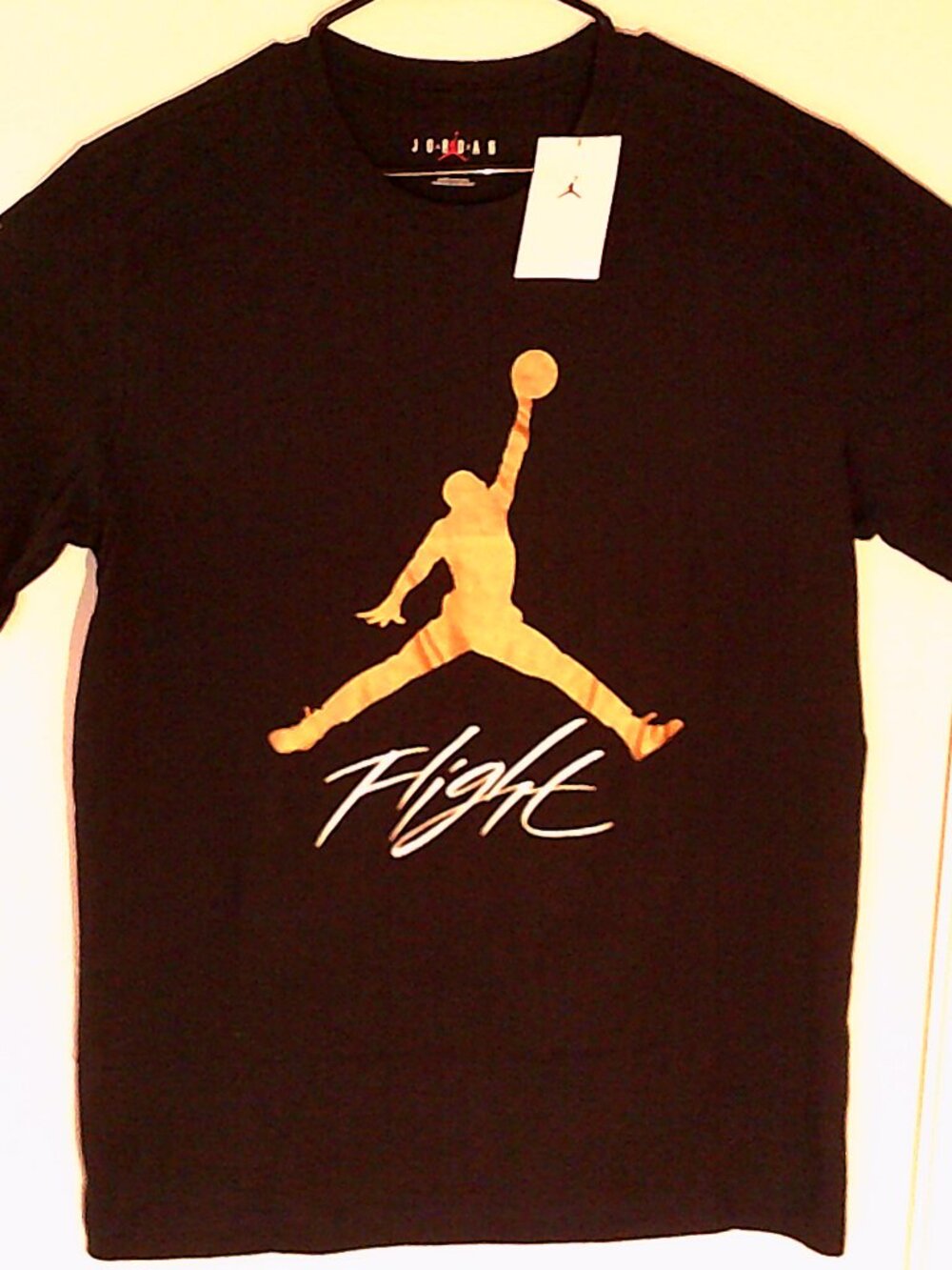 NEW AIR JORDAN "MJ Jumpman Flight Tee" MEN'S BLACK GOLD T-SHIRT L AO0664-011